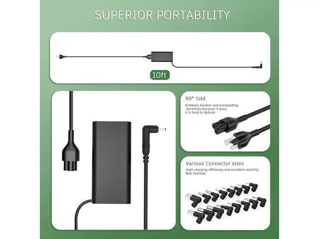 Alt view image 4 of 7 - 240W AC Charger Fit for G3 G5 G7 G15 G16 Series Gaming Laptop Computer Power Supply Adapter Cord