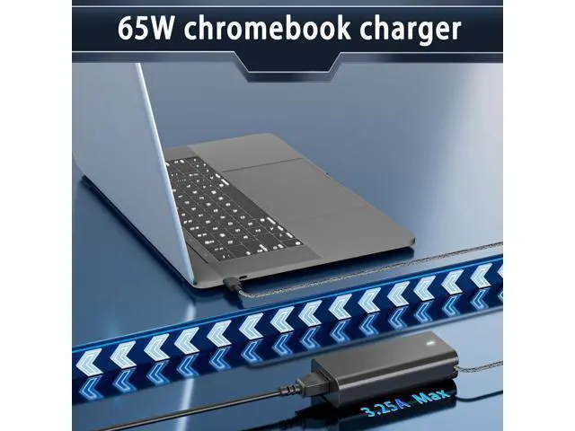 Alt view image 4 of 6 - New Slim 65W USB-C Laptop Charger Replacement for for XPS and Latitude 5000 - Power Cord Included