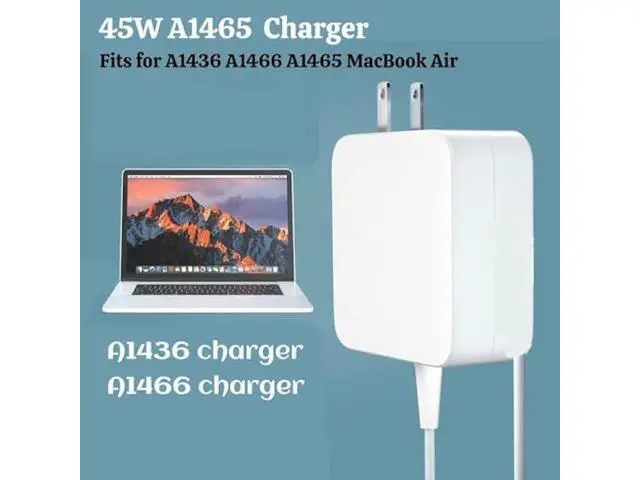 Alt view image 5 of 6 - 45W Charger Compatible for A1436 A1466 A1465 Mac Book Air - Fast T-Tip Power Adapter Compatible for Mac Book Air 11 13 inch Laptop Retina After Mid 2012