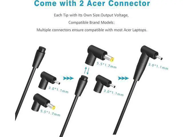 Alt view image 2 of 6 - 65W 45W Charger Fit for -Aspire Series Laptop - (UL Safety Certified Products)
