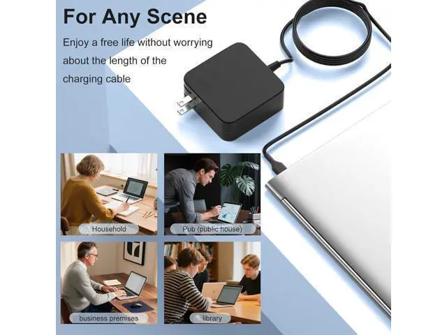 Alt view image 7 of 7 - Surface Charger 65W USB-C Power Adapter Compatible with Surface Pro 9 10 11 12 13 Surface Laptop 7-1 Surface Go Surface Book 3/2/1