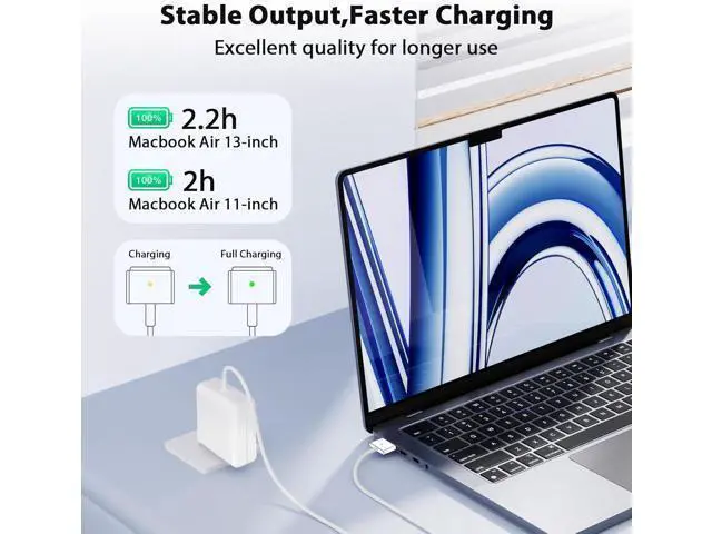 Alt view image 6 of 6 - 85W Charger for MacBook Pro Charger Adapter with Fast Charging Replacement AC 2T-Tip Connector Power Adapter Laptop Charger Compatible with MacBook pro & Air 13 inch-15 inch Retina After Mid 2012