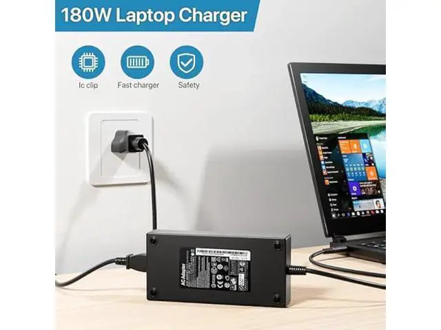 Alt view image 7 of 7 - 180W Charger Fit for Dell G5 G7 15 17 7588 7790 7577 5587 3579 3779, Precision 7510 7520 7530 7540 7550 7560, FA180PM111 HA180PM180 DA180PM111 AC Adapter