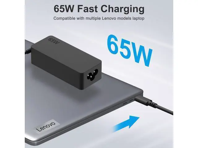 Alt view image 3 of 6 - Charger Compatible with Laptop Computer 65W 45W Thinkpad Yoga Chromebook USB C Fast Power Adapter