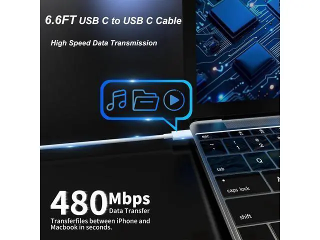 Alt view image 6 of 7 - Mac Book Pro Charger - 118W USB C Laptop Charger Power Adapter Fit MacBook Air 13 14 15 16 inch MacBook Pro M1 M2 M3 M4 iPad Pro and All Type C Port Devices 6.6 Ft USB C to C Cable