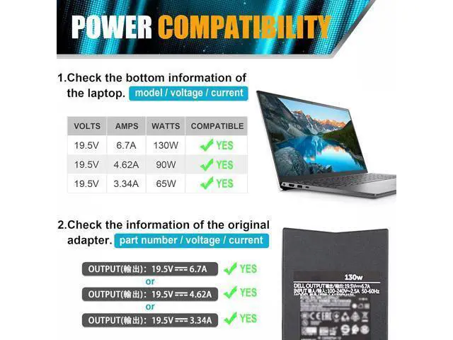 Alt view image 4 of 7 - PA-4E DA130PE1-00 JU012 CM161(Tip 7.4mm) for Inspiron 7559 Charger 130W Laptop Charger 130w AC Adapter Docking Station Power Cord XPS 15(L502x) 17(L702x) Charger