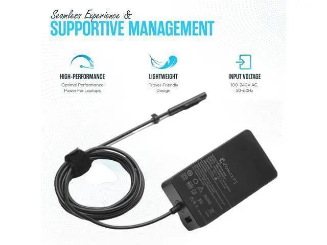 Alt view image 6 of 7 - 65W 15V 4A Surface Pro Laptop Charger - Power Supply AC Adapter 100-240V 50-60Hz for Surface Pro 10/9/8/7/7+/6/5/4/3/X Windows Surface Laptop 6/5/4/3/2/1/Surface Go Tablet Surface Book 3/2/1