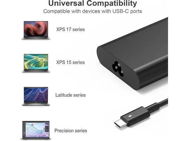 Alt view image 5 of 6 - Replacement for 130W Laptop Charger USB C Type C Slim AC Power Adapter for Xps 17 Precision 5550 5530 2in1 XPS 15 2in1 9575DA130PM170 HA130PM170 0K00F5 K00F5 0M0H25 M0H25 T4V18