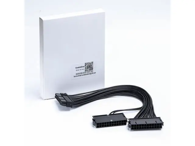 Alt view image 3 of 5 - Wonderful Direct Dual PSU Cable,Dual Power Supply 24Pin ATX Motherboard Mainboard Adapter 24PIN Connector Cable Mining Extension Cable (1Pack Dual PSU Cable)