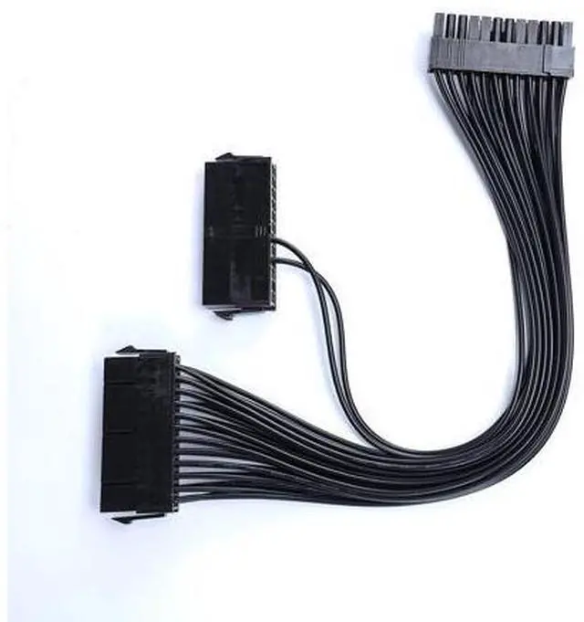Main image of Wonderful Direct Dual PSU Cable,Dual Power Supply 24Pin ATX Motherboard Mainboard Adapter 24PIN Connector Cable Mining Extension Cable (1Pack Dual PSU Cable)