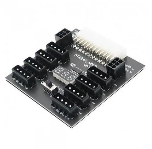 Main image of Shenzhong ATX PSU Server Power Board 24Pin to IDE 8x 4Pin +2x 6Pin Power Supply Board for CHIA ETH BTC Mining Miner
