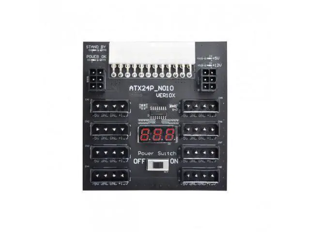 Alt view image 2 of 7 - Shenzhong ATX PSU Server Power Board 24Pin to IDE 8x 4Pin +2x 6Pin Power Supply Board for CHIA ETH BTC Mining Miner