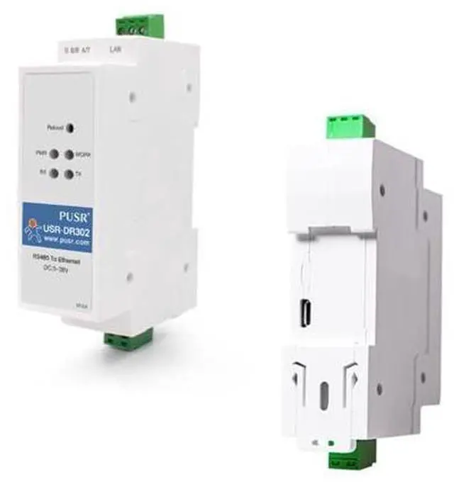 Main image of PUSR Din Rail RS485 to Ethernet Converter Modbus RTU to TCP Modbus Gateway Transmit Data transparently Between TCP/IP and RS485 User-Defined Webpage USR-DR302
