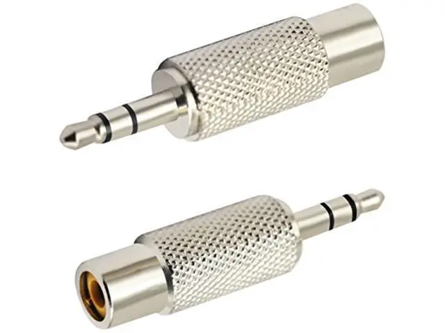 Alt view image 5 of 7 - Rca To 3.5Mm Audio Adapter Metal 3.5Mm (1/8 Inch) Stereo Plug Male To Rca Female Jack Adaptor Connector(Silver)(5 Packs, 3-Pole)