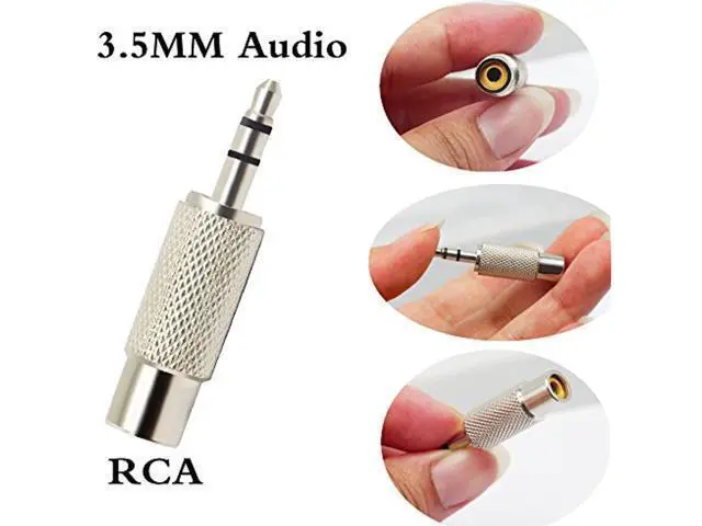 Alt view image 7 of 7 - Rca To 3.5Mm Audio Adapter Metal 3.5Mm (1/8 Inch) Stereo Plug Male To Rca Female Jack Adaptor Connector(Silver)(5 Packs, 3-Pole)