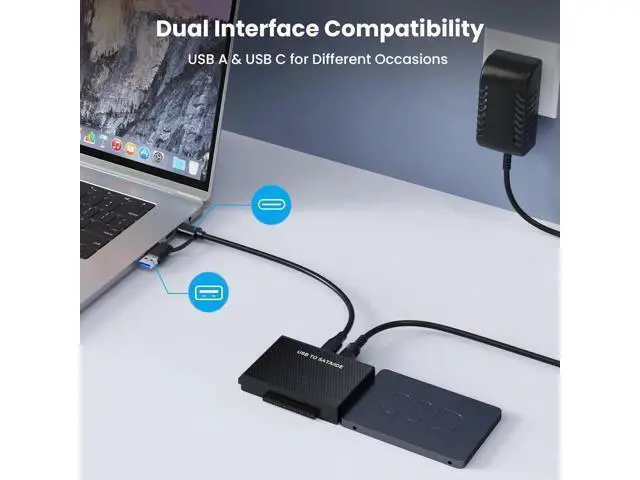 Alt view image 3 of 5 - USB A & USB C to SATA IDE Adapter External Hard Drive Connector Converter for Universal 2.5 3.5" HDD SSD Hard Drive Disk Optical Drive (US Plug)