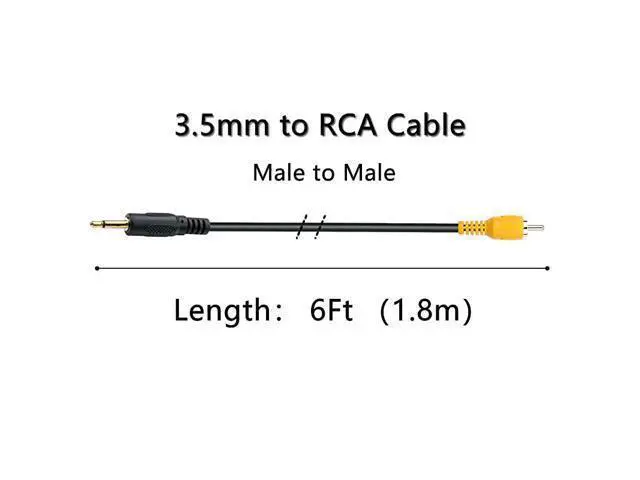 Alt view image 2 of 7 - 3.5mm to RCA Cable - 3.5mm 1/8 inch Mono Male Plug to RCA Male Jack Audio Cable Cord Gold Plated 1.8m (6Ft)