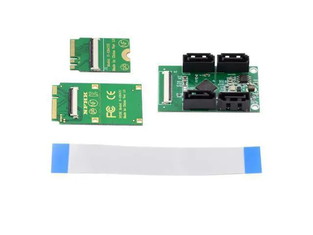Alt view image 3 of 7 - FVH Mini PCI-E PCI Express & NGFF A+E Key to SATA 3.0 Four Ports Adapter Cable 6Gbps Hard Drive Extension Card for SSD