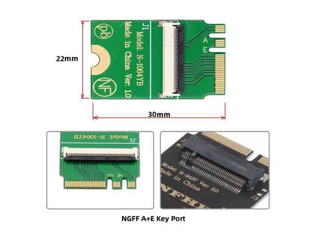 Alt view image 6 of 7 - FVH Mini PCI-E PCI Express & NGFF A+E Key to SATA 3.0 Four Ports Adapter Cable 6Gbps Hard Drive Extension Card for SSD