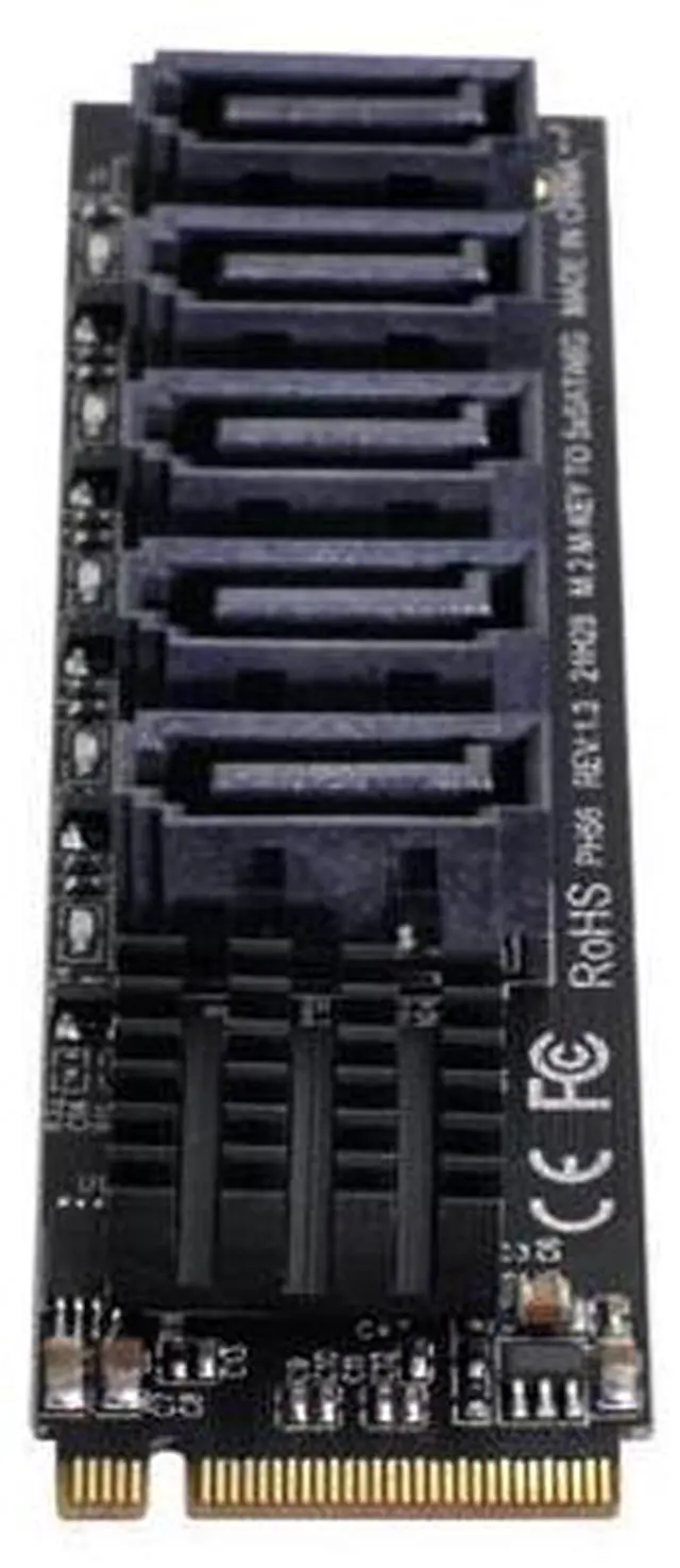 Main image of PCI Express to SATA 3.0 6Gbps 5 Ports Adapter Extension Card JMB585 2280 Converter Hard Drive NGFF NVME M-Key
