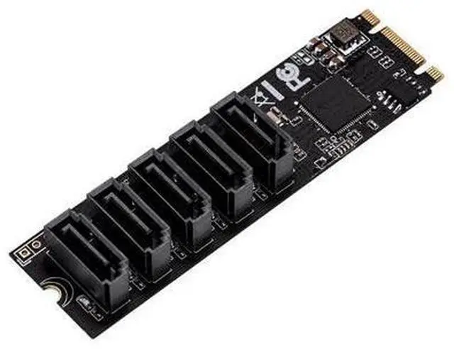 Main image of M.2 (PCIe 3.0) to 5 Ports SATA III 6G SSD Adapter with SATAIII Cable Support UEFI PCIe Gen3x2 Non-RAID Jmb 585 Chip