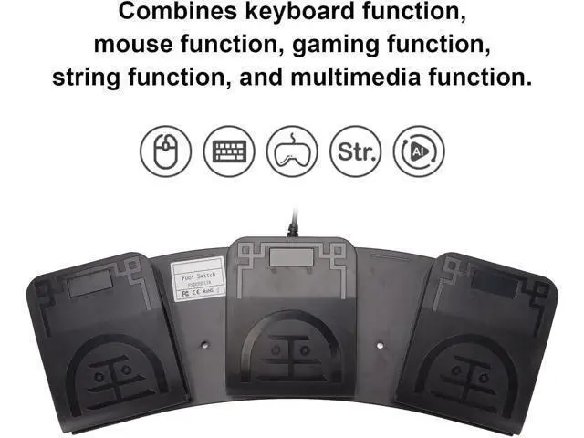 Alt view image 2 of 7 - USB Foot Switch,3 Key PC USB Triple Foot Switch Pedal,Three Button Program Computer Keyboard Mouse Game Action HID Durable USB Foot Pedal,Support MIDI Multifunction Ergonomic Sensitive
