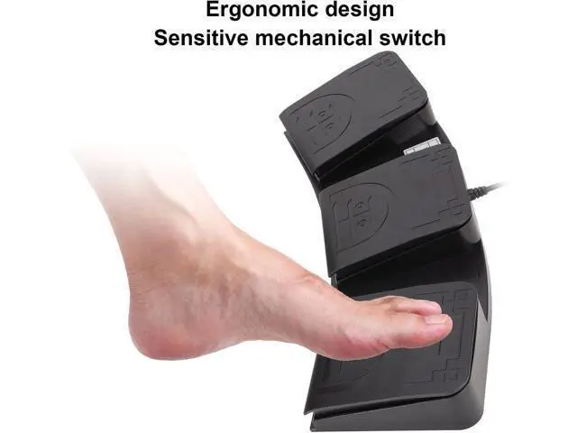Alt view image 3 of 7 - USB Foot Switch,3 Key PC USB Triple Foot Switch Pedal,Three Button Program Computer Keyboard Mouse Game Action HID Durable USB Foot Pedal,Support MIDI Multifunction Ergonomic Sensitive