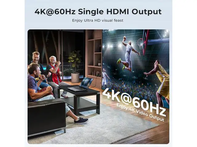 Alt view image 6 of 6 - USB-C to Dual HDMI Adapter 4K@60Hz Type-C to HDMI Converter for Dual Monitors USB-C Hub for MacBook/Laptop/HP//Surface//Thinkpad/Chromebook