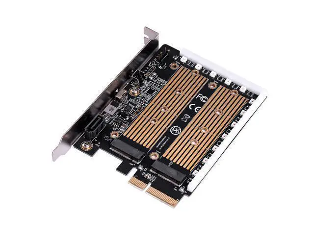 Alt view image 3 of 4 - PCIe Gen3 X4 SSD Expansion Card with RGB - Supports M.2 NVMe & SATA (2230-2280) 9 RGB Modes Sync