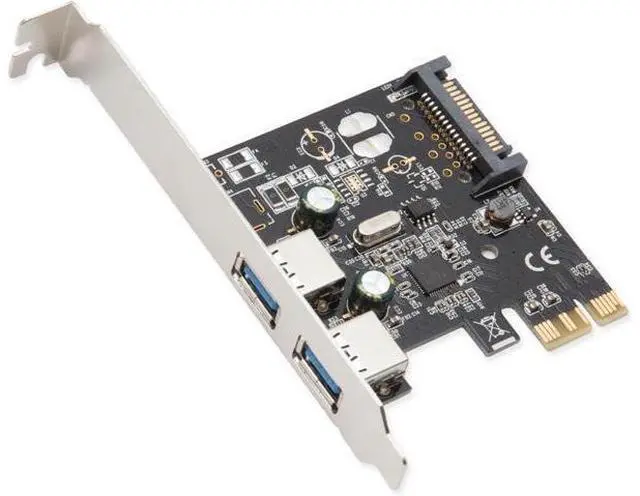 Main image of Syba USB 3.0 PCI-E x1 Adapter Card, 2 External USB 3.0 Type A Ports, Requires SATA Power, Renesas Chipset - SD-PEX20160