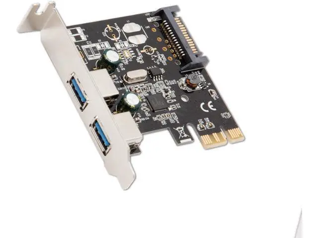 Alt view image 2 of 7 - Syba USB 3.0 PCI-E x1 Adapter Card, 2 External USB 3.0 Type A Ports, Requires SATA Power, Renesas Chipset - SD-PEX20160