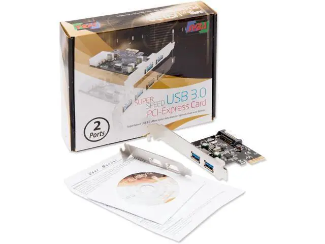 Alt view image 3 of 7 - Syba USB 3.0 PCI-E x1 Adapter Card, 2 External USB 3.0 Type A Ports, Requires SATA Power, Renesas Chipset - SD-PEX20160