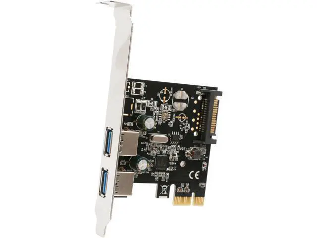 Alt view image 7 of 7 - Syba USB 3.0 PCI-E x1 Adapter Card, 2 External USB 3.0 Type A Ports, Requires SATA Power, Renesas Chipset - SD-PEX20160