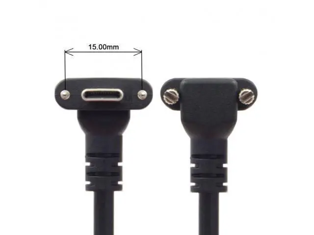 Alt view image 3 of 7 - FVH 8.0M Down Up Angled USB 3.1 Type-C Dual Screw Locking to USB3.0 Data GL3523 Repeater Cable 90 Degree for Camera Oculus Quest Link