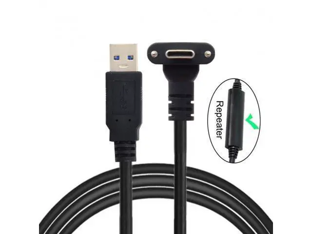 Alt view image 4 of 7 - FVH 8.0M Down Up Angled USB 3.1 Type-C Dual Screw Locking to USB3.0 Data GL3523 Repeater Cable 90 Degree for Camera Oculus Quest Link