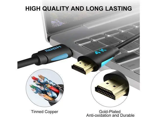 Alt view image 5 of 7 - HDMI Cable 10ft (2pack), TESmart HDMI Cord High Speed with Ethernet 4K@60Hz 4:4:4 HDMI Cables, Premium HDMI Cord Type, Supports HDMI 2.0b 4K 60Hz HDR