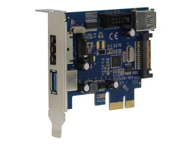 Alt view image 3 of 4 - External USB3.0 Port Power eSATA Port Internal USB 3.0 9pin USB Header PCIe Card With 15pin SATA Power Socket (NEC / Renesas uP