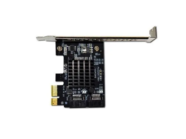 Alt view image 2 of 6 - PCIE to SATA Expansion Card ASM1061 Chip PCI Express X1 to 2 Port SATA 3.0 6Gb Adapter Controller PCI-E SATA Card