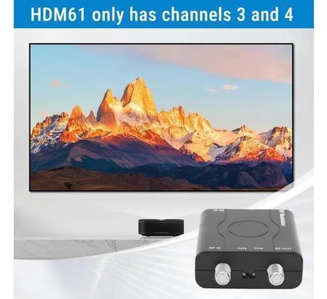 Alt view image 4 of 7 - HDM61 HDMI to Coax Adapter, 1080P HDMI to RF Converter with NTSC Format Output CH3/CH4 Plug and Play RF Modulator for TV Antenna Signal