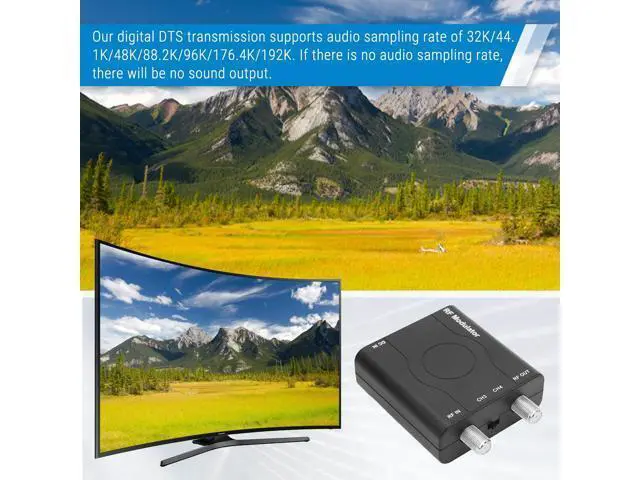 Alt view image 5 of 7 - HDM61 HDMI to Coax Adapter, 1080P HDMI to RF Converter with NTSC Format Output CH3/CH4 Plug and Play RF Modulator for TV Antenna Signal