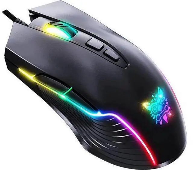 Main image of New Version USB Gaming Mouse Wired, LED RGB Backlit 6400 DPI Adjustable Gaming Mouse, Grip Ergonomic Optical PC Computer Gaming Mice, 7 Buttons Gaming Mice for Windows 7/8/10/XP Vista Linux(Black)