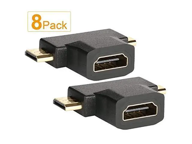 Alt view image 3 of 6 - Micro HDMI to HDMI Adapter|HDMI to Mini HDMI Adapter|Micro HDMI to Mini HDMI Adapter,Mini and Micro HDMI to HDMI 2 in 1 T HDMI Coupler-8Pack