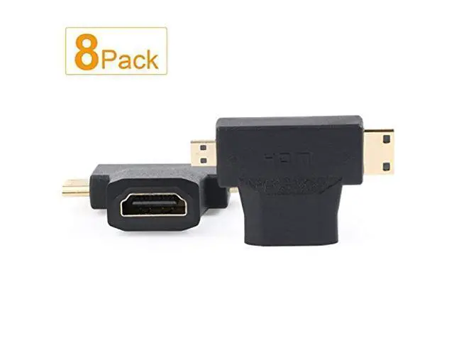 Alt view image 4 of 6 - Micro HDMI to HDMI Adapter|HDMI to Mini HDMI Adapter|Micro HDMI to Mini HDMI Adapter,Mini and Micro HDMI to HDMI 2 in 1 T HDMI Coupler-8Pack