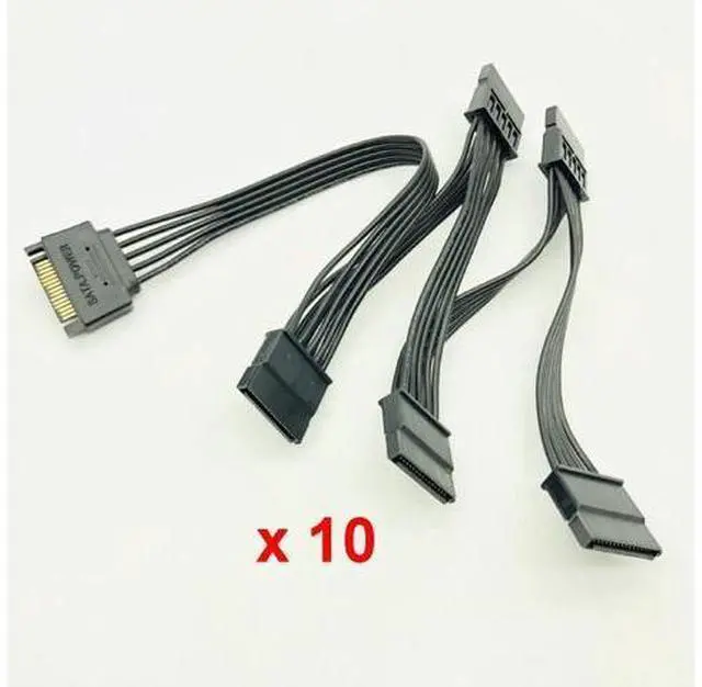 Main image of 10PCS SATA Power Cable for HDD 15Pin SATA male to 5-ports SATA female SATA Computer Hard Drive Cable HDD Cage Caddy Power Cable