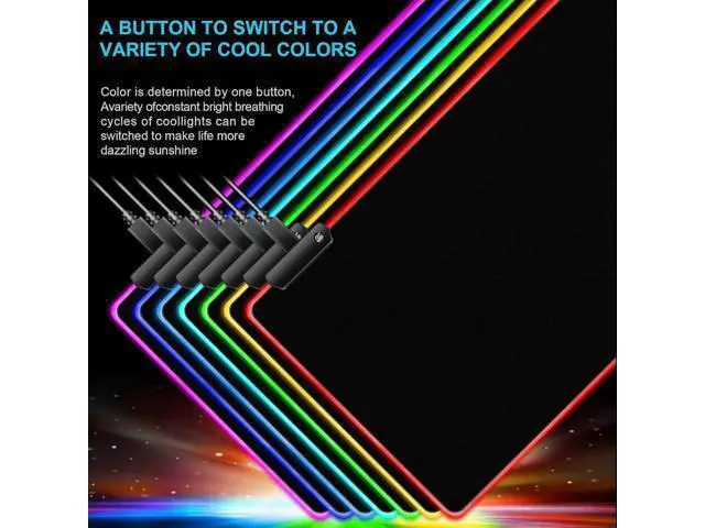 Alt view image 2 of 6 - RGB Mousepad Led Mouse Pad Large Mouse Pad Led and Big Mouse mat