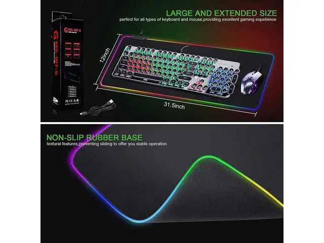 Alt view image 4 of 6 - RGB Mousepad Led Mouse Pad Large Mouse Pad Led and Big Mouse mat
