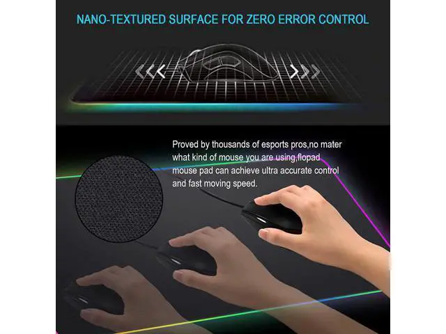 Alt view image 6 of 6 - RGB Mousepad Led Mouse Pad Large Mouse Pad Led and Big Mouse mat
