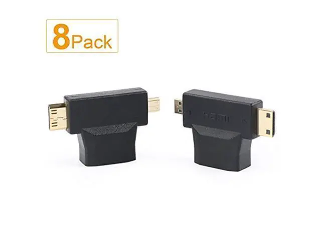 Alt view image 5 of 6 - Micro HDMI to HDMI Adapter|HDMI to Mini HDMI Adapter|Micro HDMI to Mini HDMI Adapter,Mini and Micro HDMI to HDMI 2 in 1 T HDMI Coupler-8Pack