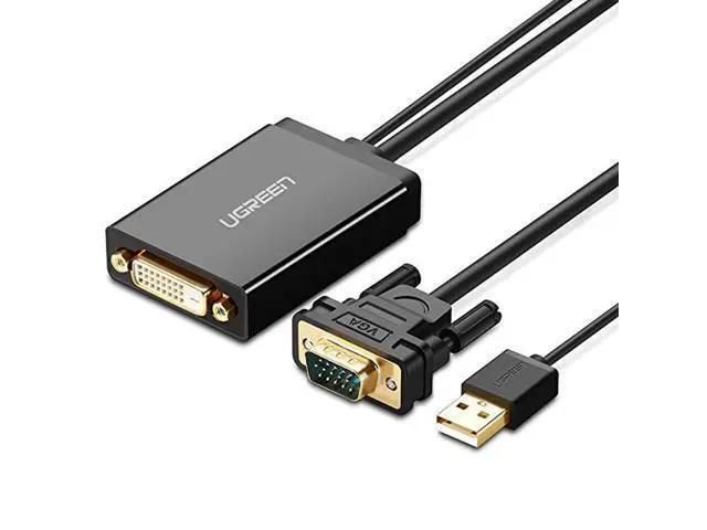 Alt view image 2 of 7 - UGREEN MM119 1080P Full HD VGA to DVI Male to Female Adapter Cable for Computer, PC, Laptop, HDTV, Projector, DVD Graphics Card and More VGA / DVI Enabled Devices, Cable Length: 50cm