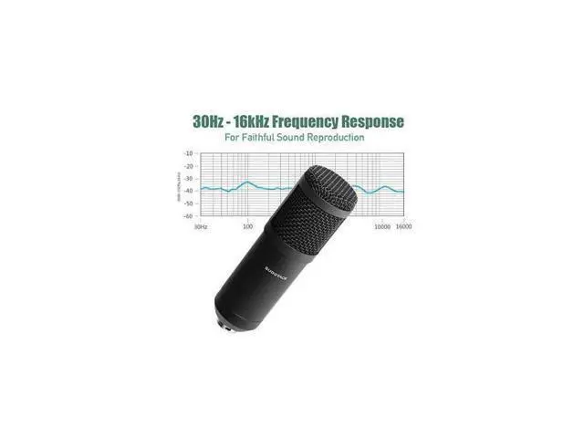 Alt view image 5 of 7 - USB Streaming Podcast PC Microphone professional 192KHZ24Bit Studio Cardioid Condenser Mic Kit with sound card Boom Arm Shock Mount Pop Filter for Skype YouTuber Karaoke Gaming Recording